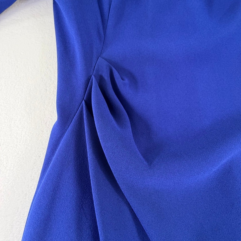 Elie Tahari Royal Blue Sheath Dress Asymmetrical Neck Career Work Cocktail‎ Sz 8 - Picture 8 of 16
